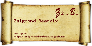 Zsigmond Beatrix névjegykártya